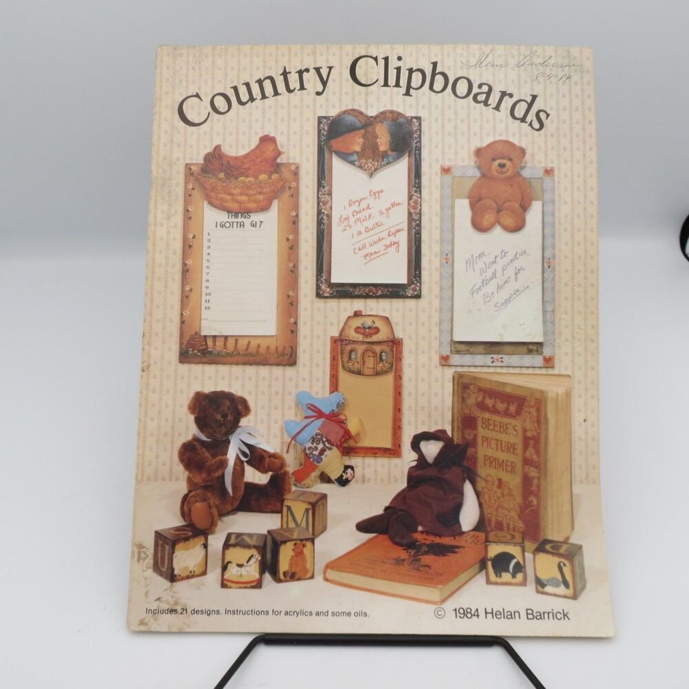 Country Clipboards Helan Barrick 1984 Painting Patterns Craft Book Homespun